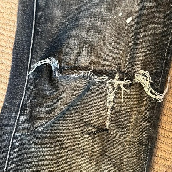 Purple Brand P004 FLARE JEAN - Black Dirty Vintage White Size 32 - Picture 2 of 2